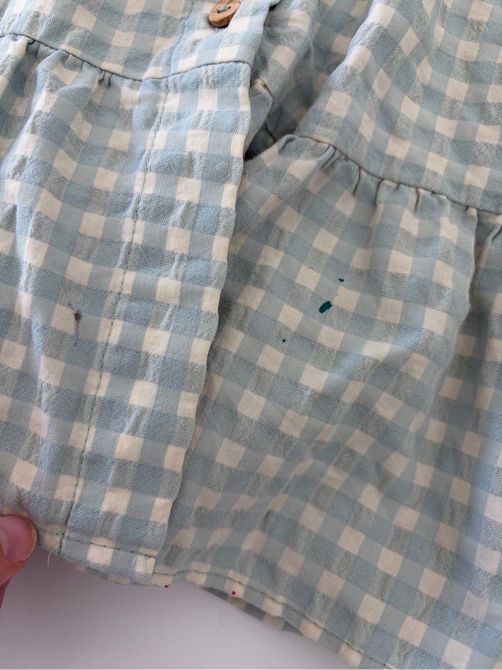 Zara Girls Blue And White Gingham Cotton Dress Size 3-4T PLAY Condition - Picture 5 of 7